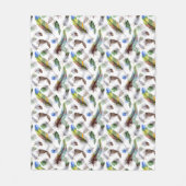 Veer Waterverf Patroon Fleece Deken (Voorkant)