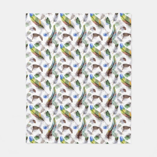 Veer Waterverf Patroon Fleece Deken (Voorkant)