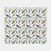 Veer Waterverf Patroon Fleece Deken (Voorkant (Horizontaal))