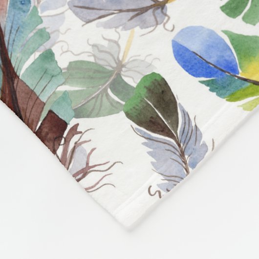 Veer Waterverf Patroon Fleece Deken (Hoek)