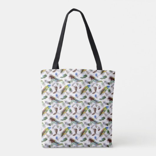 Veer Waterverf Patroon Tote Bag (Achterkant)