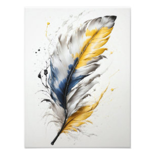 Veer - Wit, blauw en geel Foto Afdruk