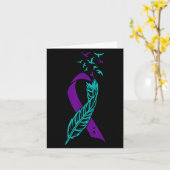 Veer Zelfmoordpreventie Bewustzijn je Paarse Te Kaart (Gele Bloem)