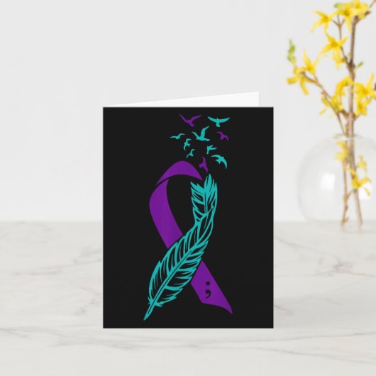 Veer Zelfmoordpreventie Bewustzijn je Paarse Te Kaart (Gele Bloem)