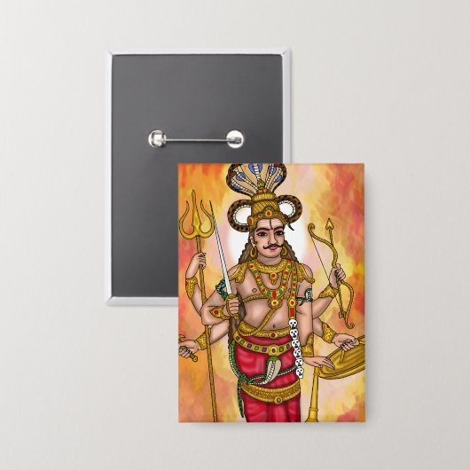 Veerabhadra-knoppen Button (Voorkant / Achterkant)