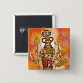 Veerabhadra-knoppen Vierkante Button 5,1 Cm (Voorkant /achterkant)