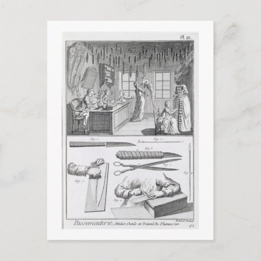 Veerarbeiders en hun gereedschap, van de Encycloo Briefkaart (Voorkant)