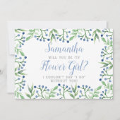 Veerblauwe bosbessen | Ben je mijn Bloemenmeisje? Kaart (Voorkant)