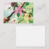 Veerbloeiende fruitboom met bijen notitiekaartje (Voorkant / Achterkant)