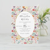 Veerbloem, kleurrijke bloemen kaart (Staand voorkant)