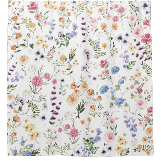 Veerbloem Vloertuingroen Douchegordijn (Voorkant)