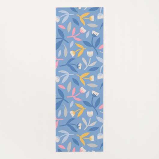 Veerbloemen Aangepast blauw en Roze Aangepast Yogamat (Achterkant)