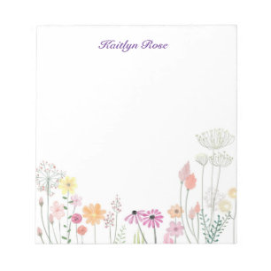Veerbloemen  Aangepaste Floral-laptop Notitieblok