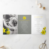 Veerbloemen differen bruingrijs drieluik programma (Binnen)