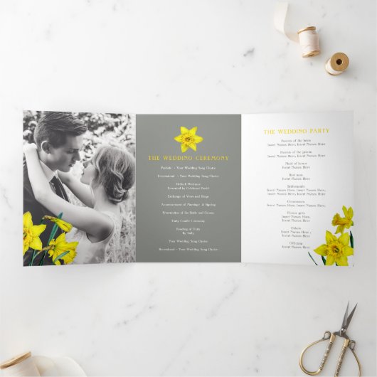 Veerbloemen differen bruingrijs drieluik programma (Binnen)