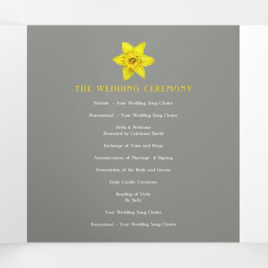 Veerbloemen differen bruingrijs drieluik programma (Binnenkant midden)