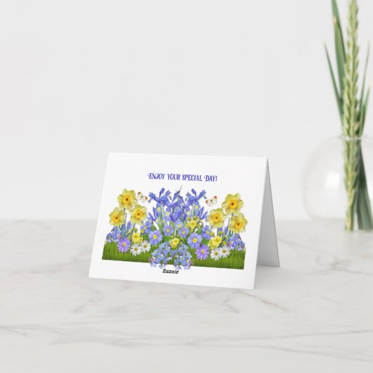 Veerbloemen en vlinderbloemigen voor aangepaste te kaart (Achterkant)