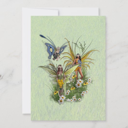 Veerbloemen en vlindervloeren bedankkaart (Achterkant)