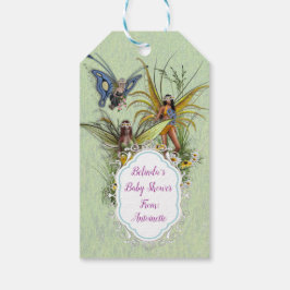 Veerbloemen en vlindervloeren cadeaulabel