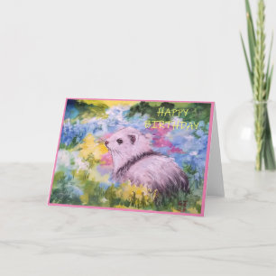 Veerbloemen en zwarte Wenskaarten Bedankkaart