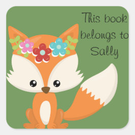 Veerbloemen Fox aangepast Vierkante Sticker