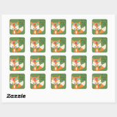 Veerbloemen Fox aangepast Vierkante Sticker (Vel)