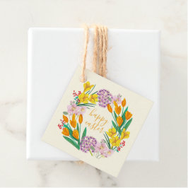 Veerbloemen geel easter floral tulip tekening bedankjes labels