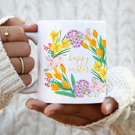 Veerbloemen geel easter floral tulip tekening koffiemok