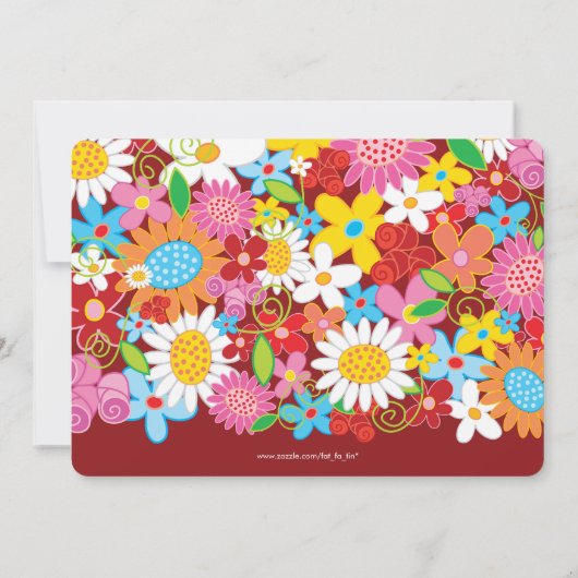 Veerbloemen kerstboomfeest Uitnodiging (Achterkant)