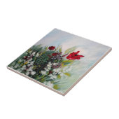 Veerbloemen met papavers en vlinders tegeltje (Zijkant)