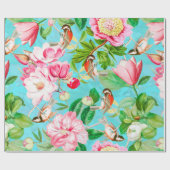 Veerbloemen, pinda's en insectenpatroon cadeaupapier (Vlak)