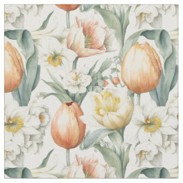 Veerbloemen Tulpen Daffodil Pattern Stof
