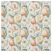 Veerbloemen Tulpen Daffodil Pattern Stof (Swatch)
