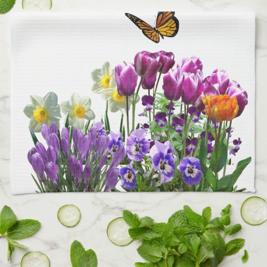 Veerbloemen Tulpen Daffodils Seizoensand Hand of Theedoek (Gevouwen)