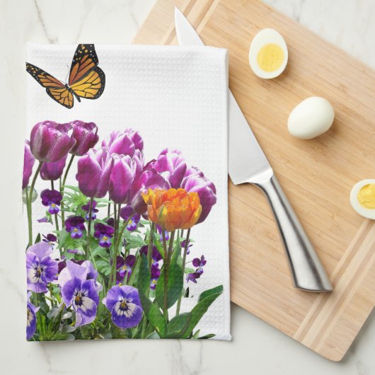 Veerbloemen Tulpen Daffodils Seizoensand Hand of Theedoek (Quarter Fold)