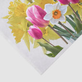 Veerbloemen / Vetvloeren van Daffodils, roze Tulpe Tissuepapier (Detail)