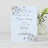 Veerbloemen zwaaien bruine doucheuitnodigingen kaart (Staand voorkant)