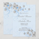 Veerbloemen zwaaien bruine doucheuitnodigingen kaart (Voorkant / Achterkant)