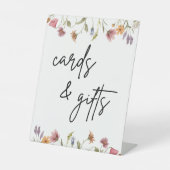 Veerbloemenkaarten en cadeaubonetjes reclamebord met voetstuk (Voorkant)