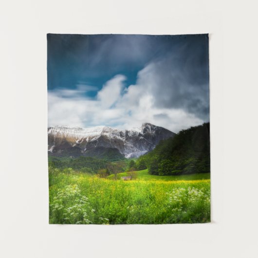 Veerbloemenveld in bergen Krn Wandkleed (Voorkant)