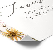 Veerbloemig Baby shower Favors Sign Poster (Hoek)