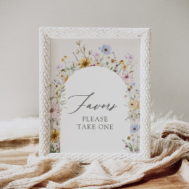 Veerbloemig Baby shower Favors Sign Poster