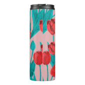 Veerbloemig naadloos patroon met handgetekende bui thermosbeker (Achterkant)