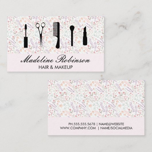 Veerbloemig patroon | Hulpmiddelen voor het maken Visitekaartje (Voorkant / Achterkant)