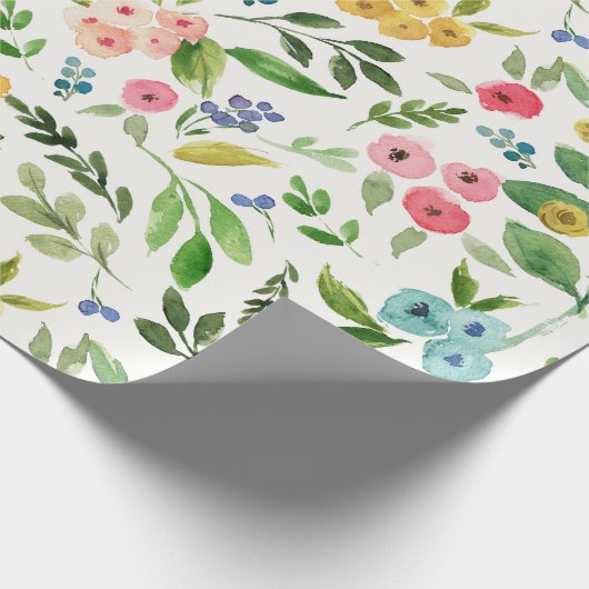 Veerbloemig verpakkingspapier cadeaupapier (Hoek)