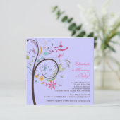 Veerbloemige Baby shower Kaart (Staand voorkant)