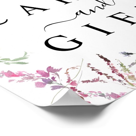 Veerbloemige bruiloft en cadeautentafel poster (Hoek)