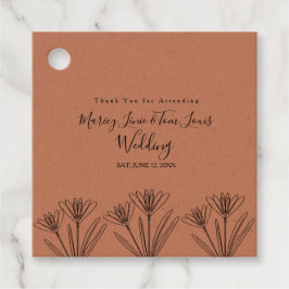 Veerbloemige wilde bloemen, handgeschreven karton  bedankjes labels