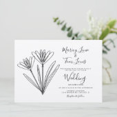 Veerbloemige wilde bloemen, handgeschreven papierk kaart (Staand voorkant)