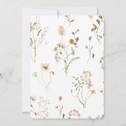 Veerbloemigen Baby shower Kaart (Achterkant)